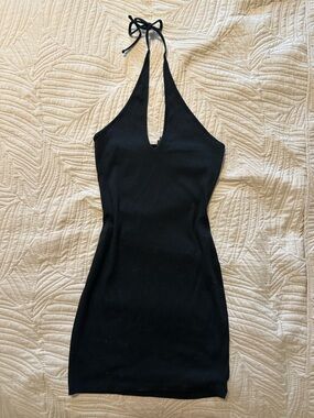 wild fable Black Halter Mini Dress
